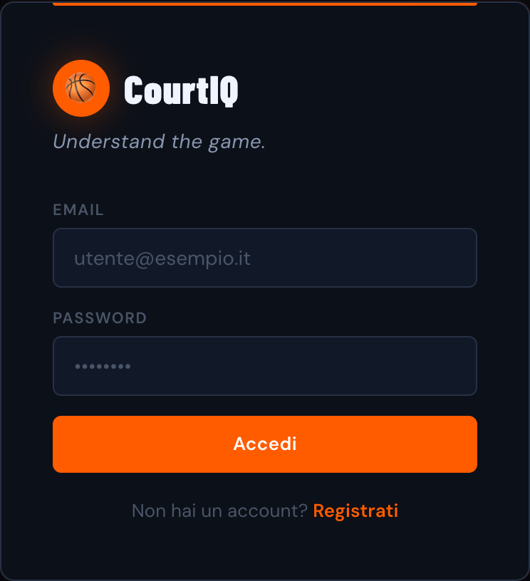 Schermata di accesso